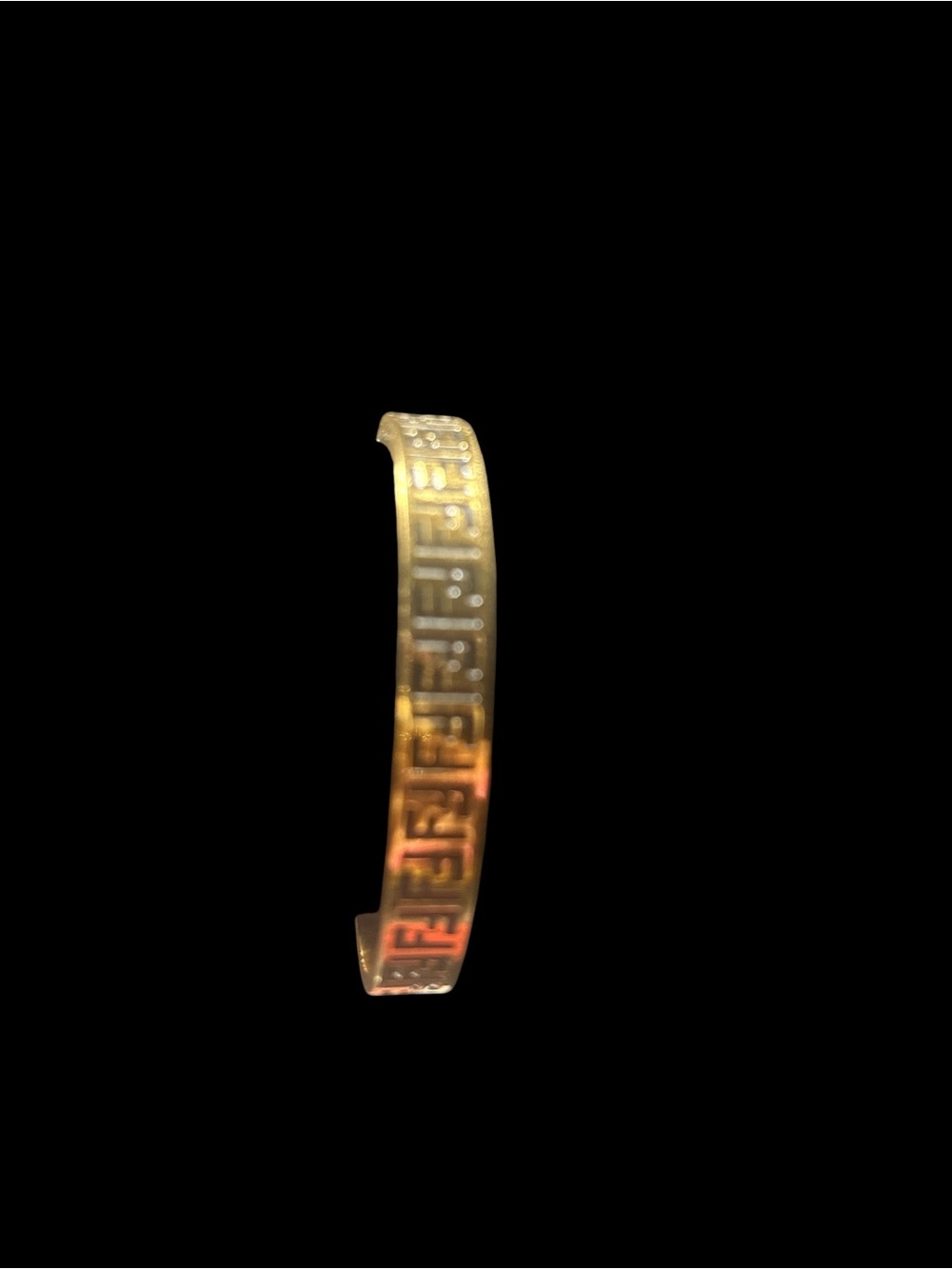 )Gold Tone Greek Key Cuff Bracelet - Picture 3 of 6